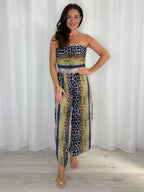 Giraffe Print Bandeau Jumpsuit (3 Colours)