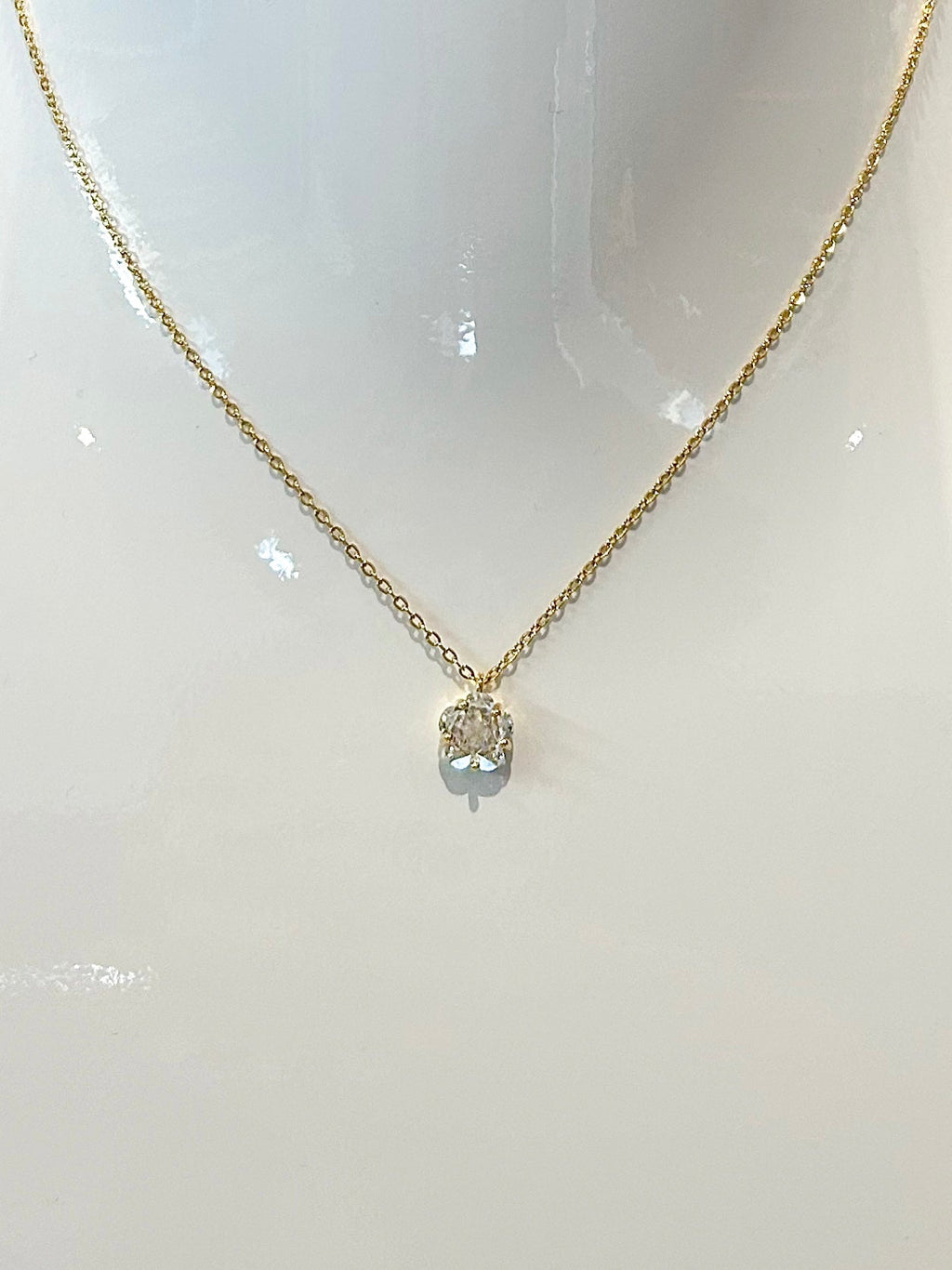 One Stone Diamonte Necklace (2 Colours)