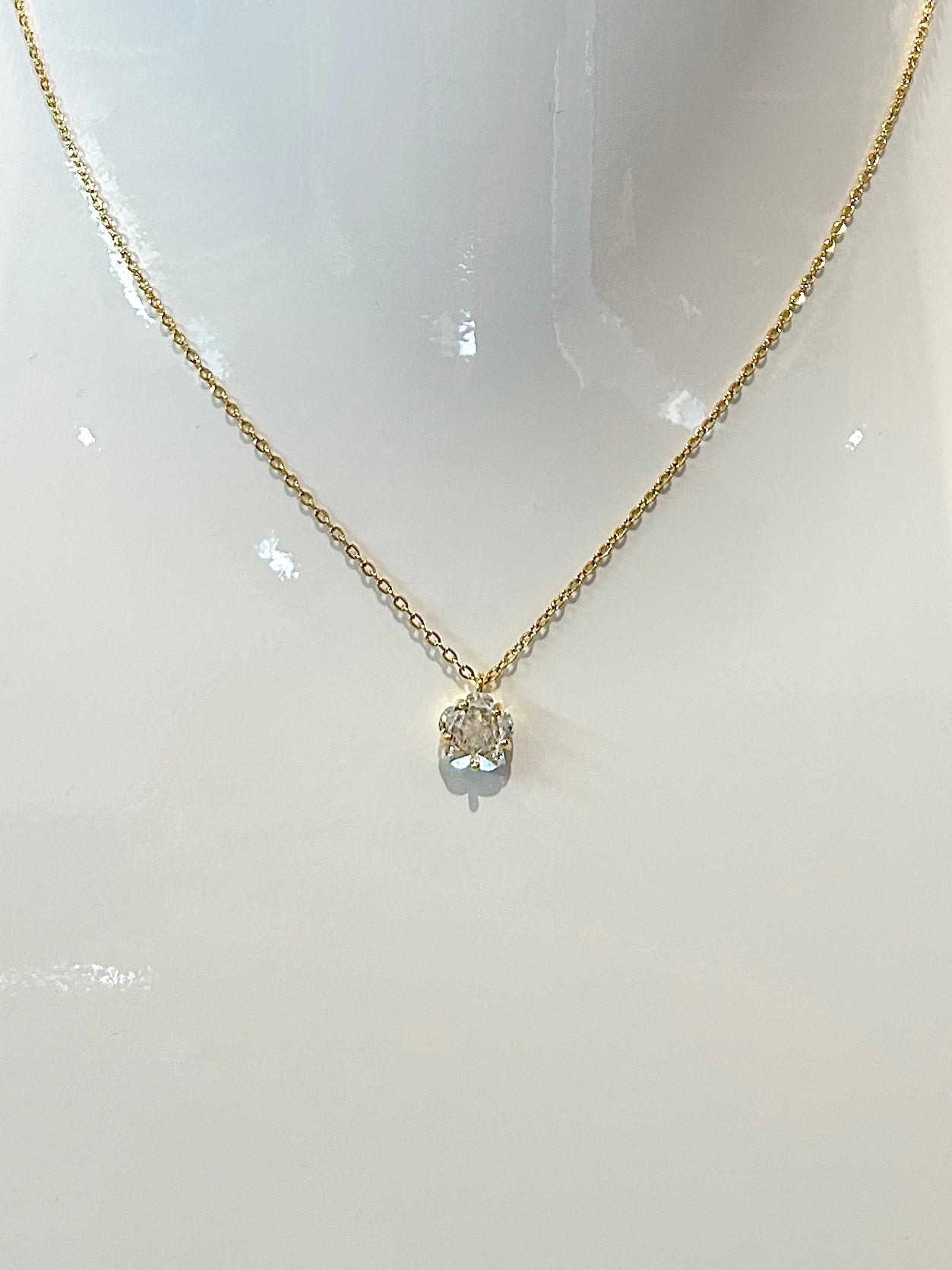 One Stone Diamonte Necklace (2 Colours)