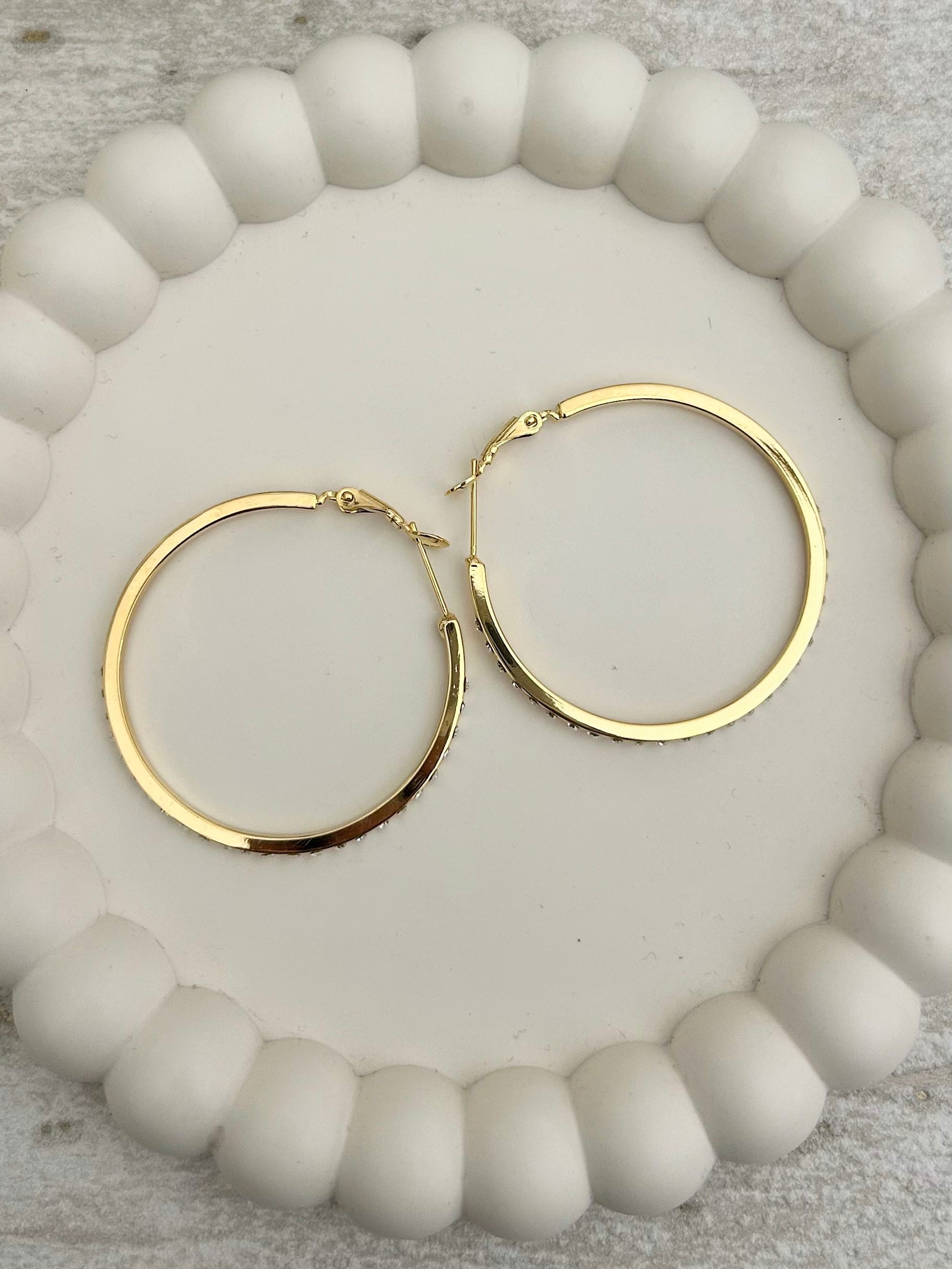 Diamante Hoops (2 Colours)