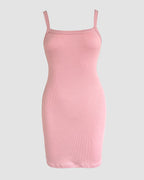 Bandeau Spaghetti Strap Sleevless Mini Dress Casual Slim Fit Bodycon Dress