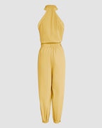 2 Pieces Outfits Sleeveless High Neck Cargo Pockets Design Top And Casual Cuffed Long Pants Set