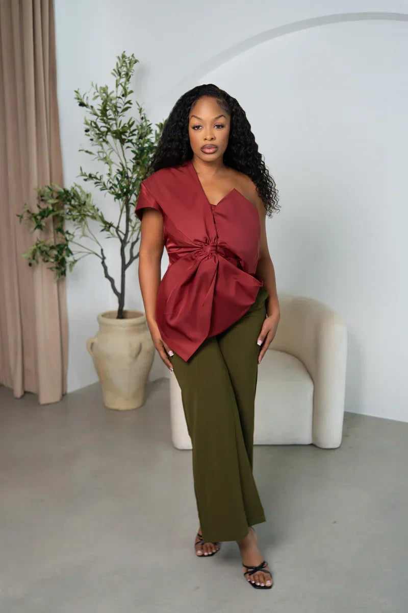 Satin Sculpture Top