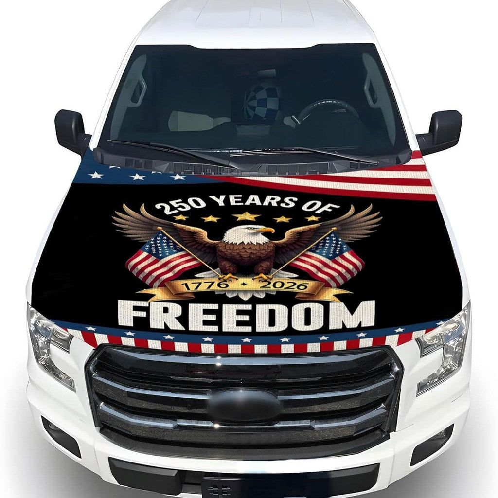🔥65K+ Sold American Eagle Car Hood Flag Cover 🇺🇸🦅 No Glue, No Tools, Install in 1 Minute 🚗