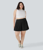 SoftlyZeroTM Airy Super High Waisted 2-in-1 Cool Touch Yoga Plus Size Shorts 7" with Pockets