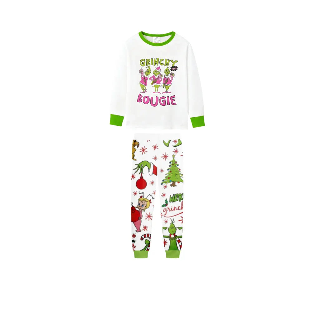 Holiday Family Christmas Pajamas Set With Cute Xmas Character Pattern Design