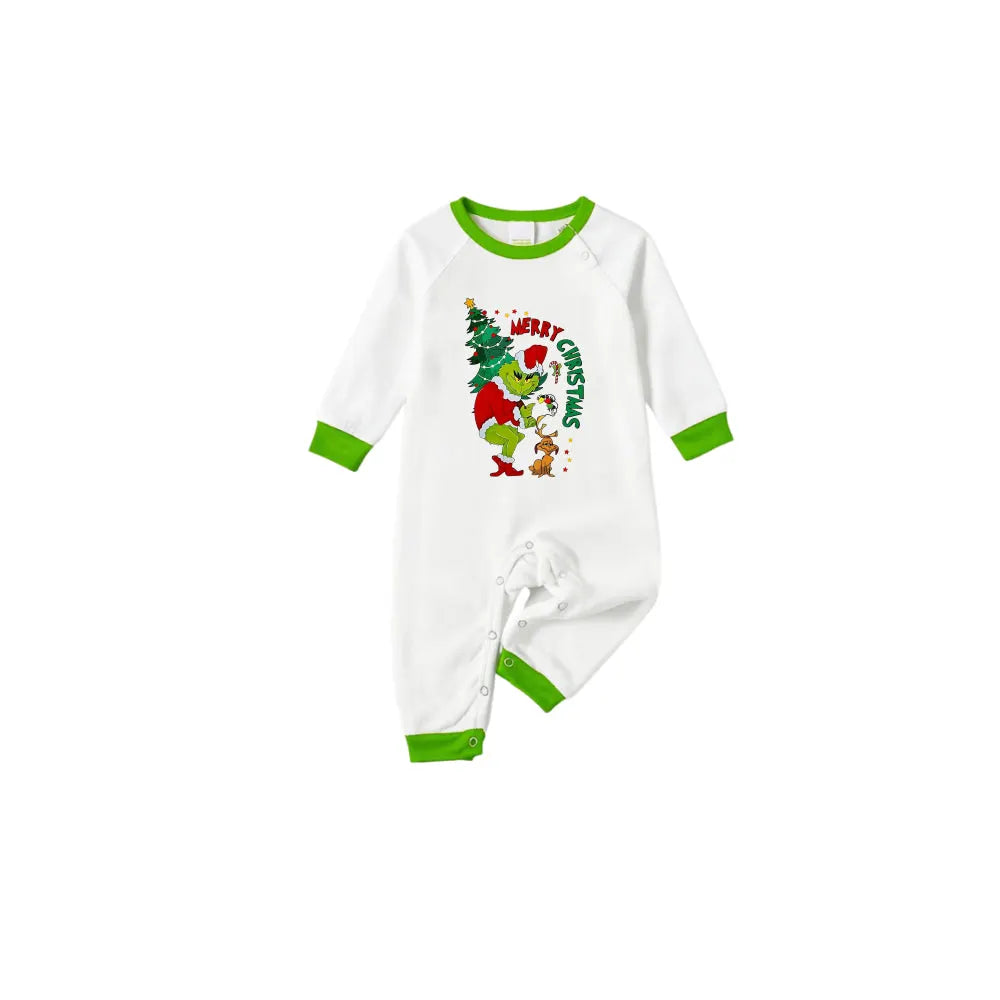 Holiday Family Christmas Pajamas Set With Funny Xmas Character Pattern Print