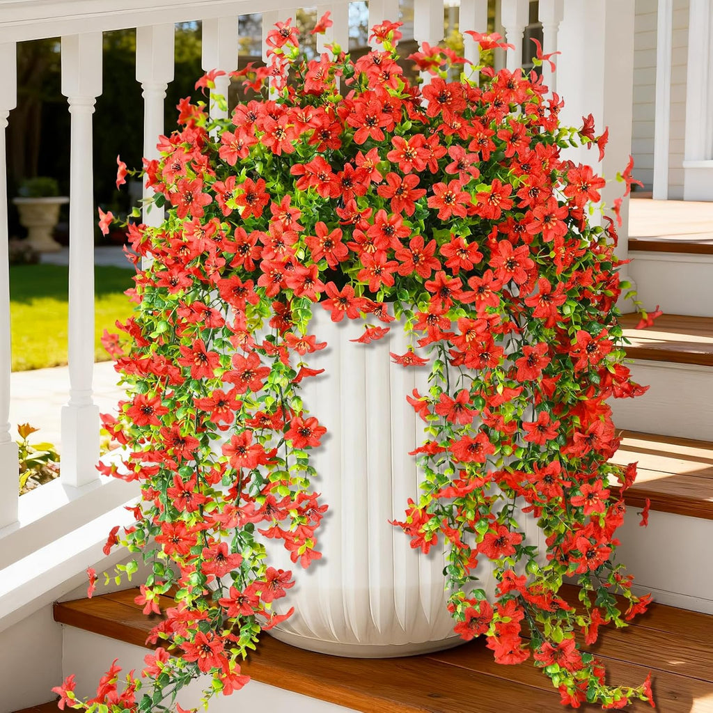 Outdoor Cascading Daisy & Eucalyptus Florals – UV Resistant (Set of 2)