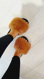 Alice Faux Fur Fluffy Sliders