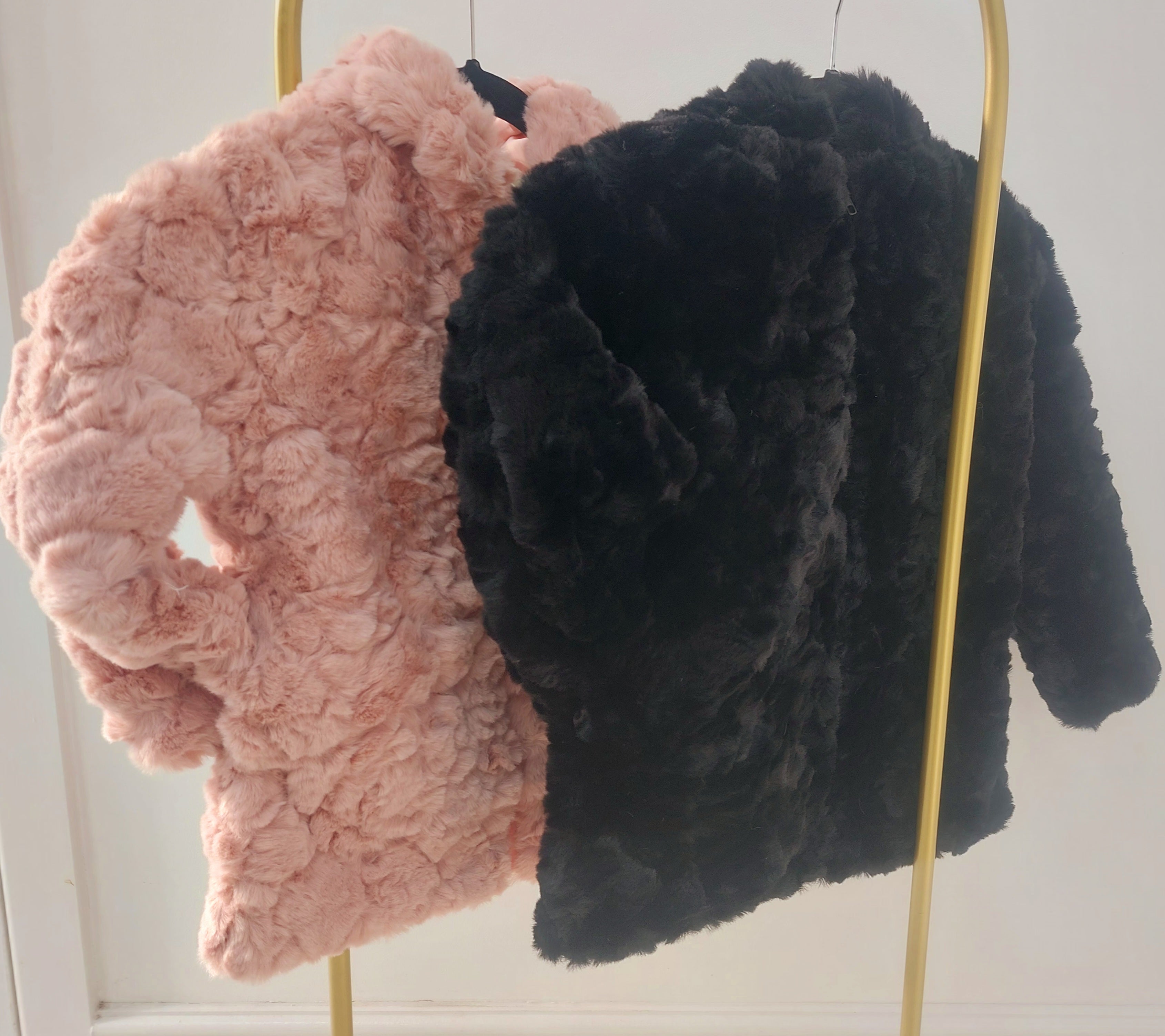 Sibel Kids Hooded Faux Fur Coat