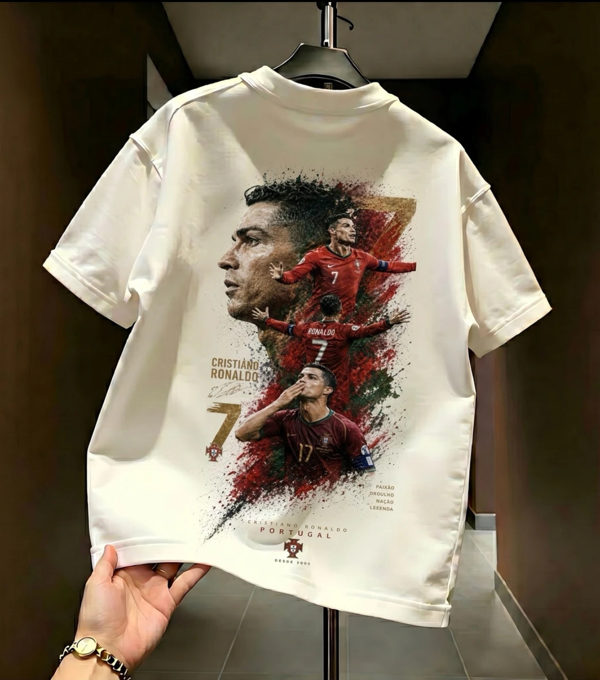 2026 Summer New Arrival: World Cup Cristiano Ronaldo 100% Cotton Breathable T-Shirt