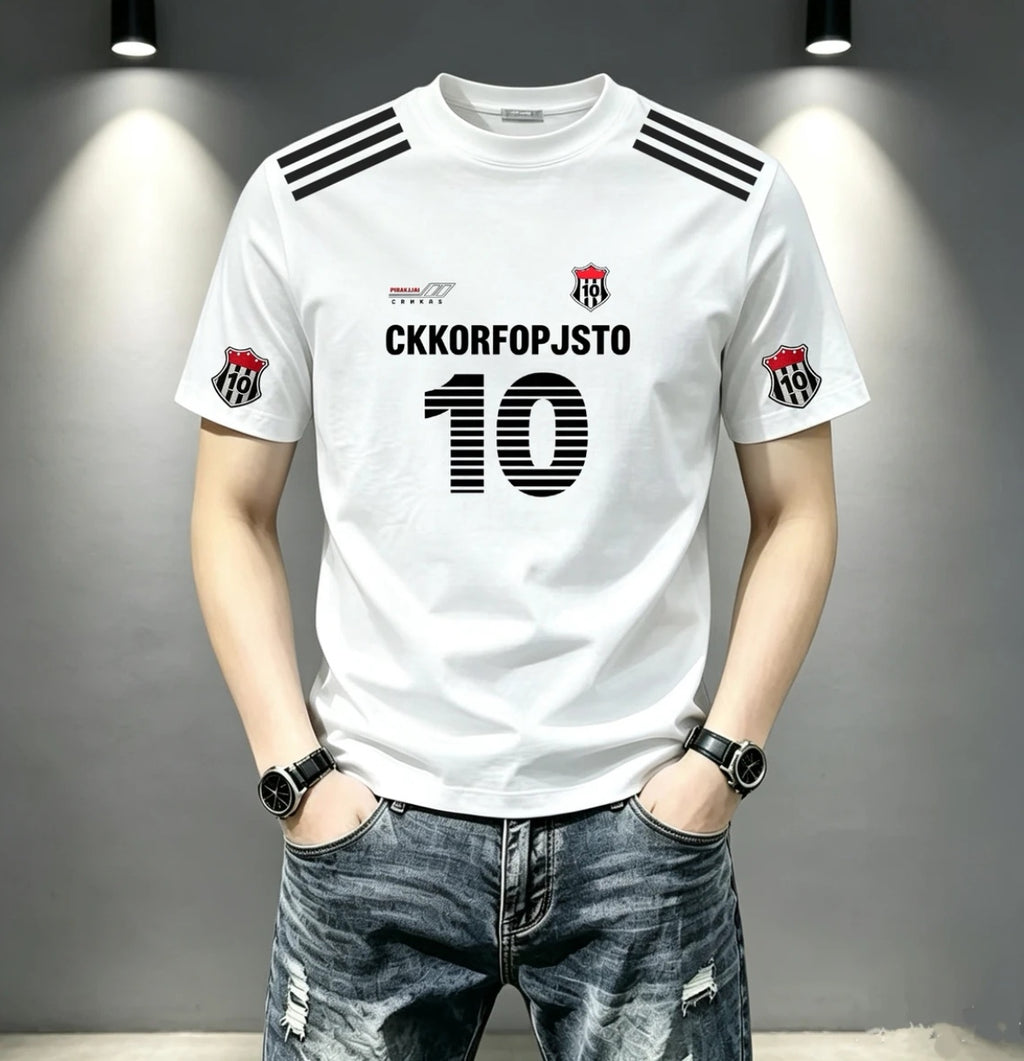 🏆⚽🔥World Cup Soccer Print Round-Neck Short-Sleeve T-Shirt: Trendy and Versatile