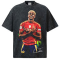 🏆⚽🔥2026 New Yamal Printed Distressed Vintage-Style Small-Collar 100% Cotton T-Shirt