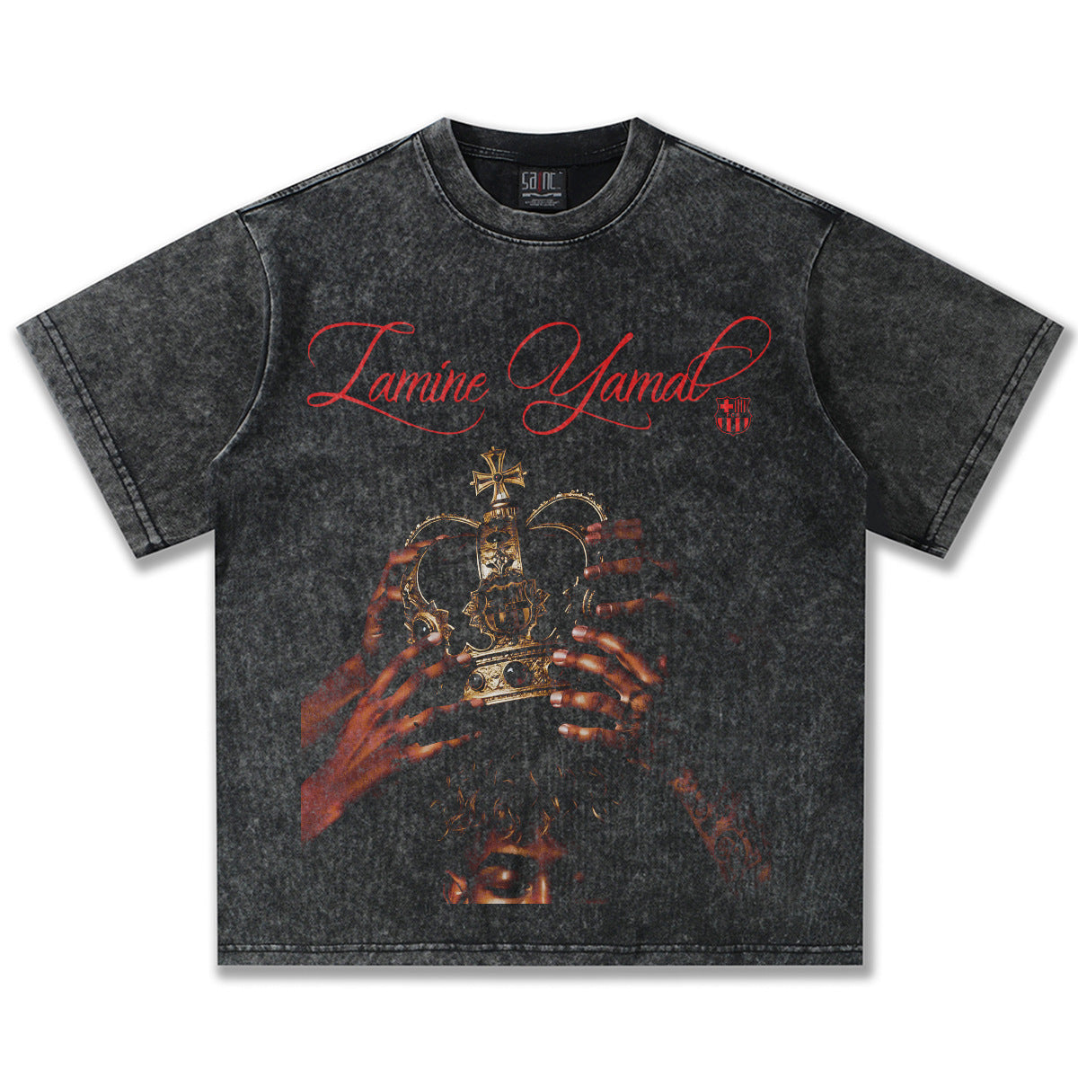 🏆⚽🔥2026 New Yamal “Coronation” Vintage-Wash Heavyweight 100% Cotton T-Shirt