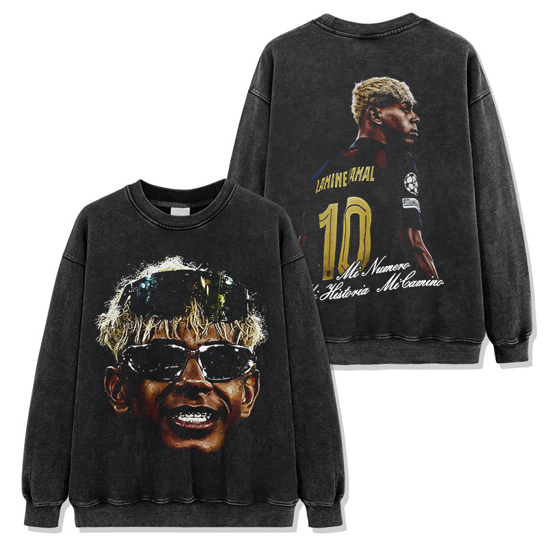 🏆⚽🔥2026 New Yamal Distressed Soccer Print Fashion Brand T-Shirts, Long-Sleeve Sweatshirts, and Hoodies