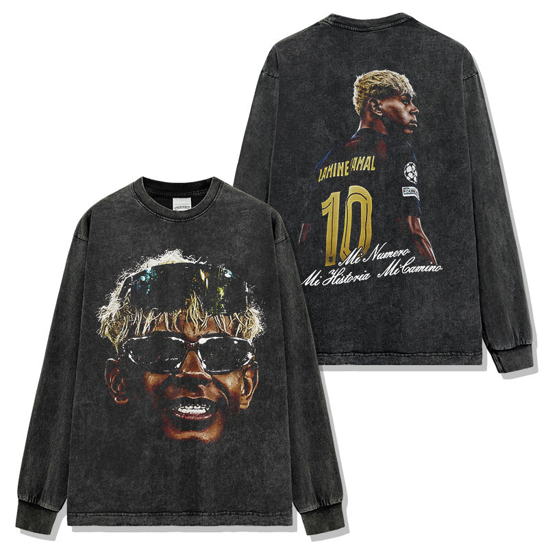 🏆⚽🔥2026 New Yamal Distressed Soccer Print Fashion Brand T-Shirts, Long-Sleeve Sweatshirts, and Hoodies