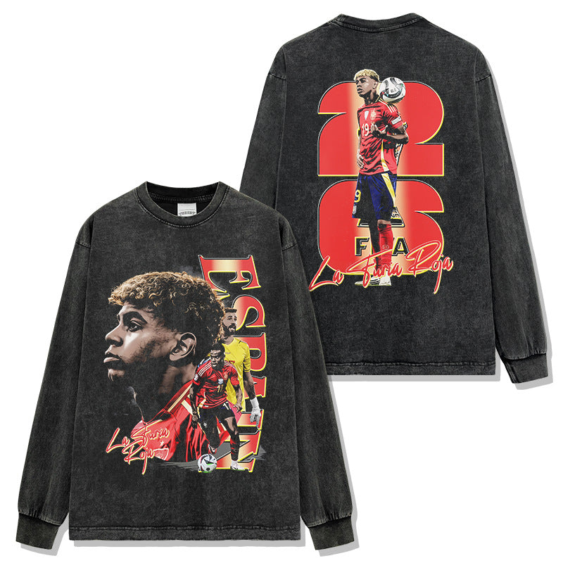 🏆⚽🔥2026 New Yamal Vintage Distressed Washed Print Soccer T-Shirts, Sweatshirts, and Hoodies
