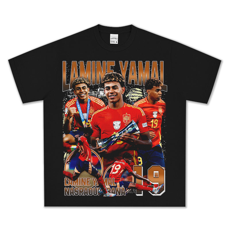 🏆⚽🔥2026 New Yamal Printed High-Street Washed Heavyweight 100% Cotton T-Shirts, Sweatshirts, and Hoodies