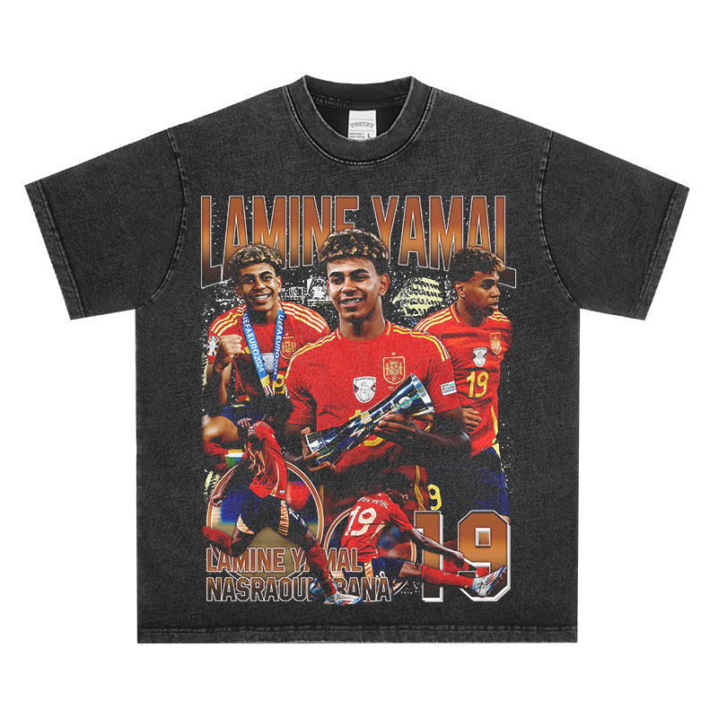🏆⚽🔥2026 New Yamal Printed High-Street Washed Heavyweight 100% Cotton T-Shirts, Sweatshirts, and Hoodies