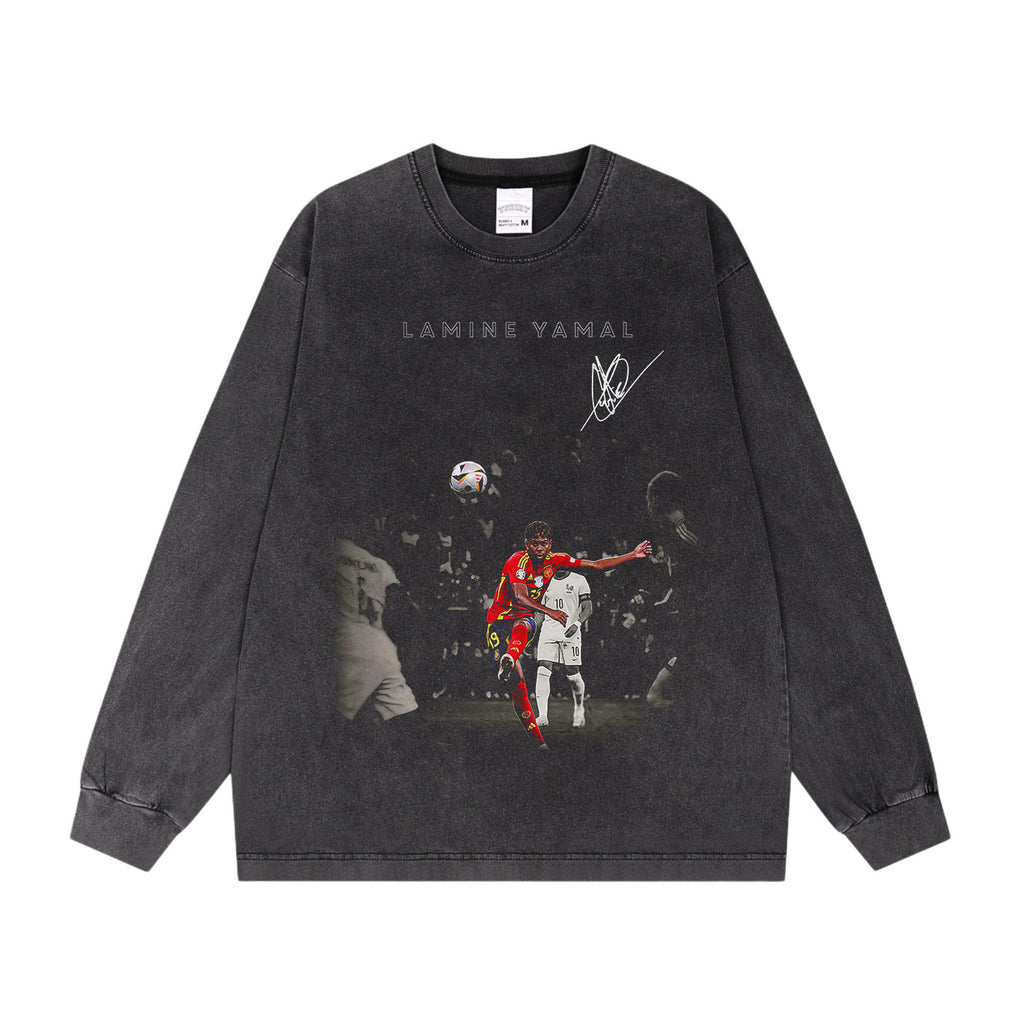 🏆⚽🔥2026 New Yamal Soccer Print T-Shirt—Vintage-Style Unisex 100% Cotton Long-Sleeve T-Shirt
