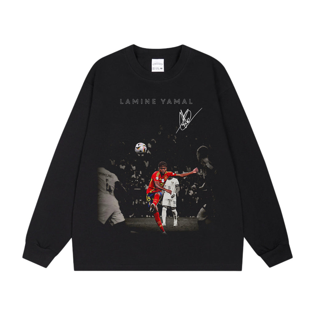 🏆⚽🔥2026 New Yamal Soccer Print T-Shirt—Vintage-Style Unisex 100% Cotton Long-Sleeve T-Shirt