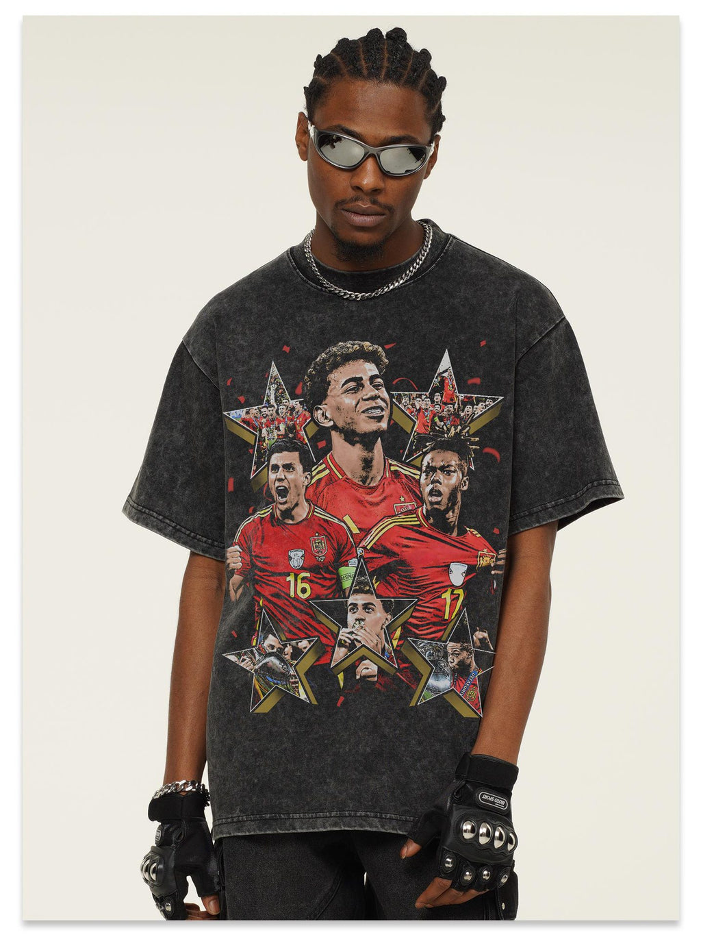 🏆⚽🔥2026 New Yamal T-Shirt: Retro, Heavyweight, 100% Cotton, Washed and Distressed, Small Neckline