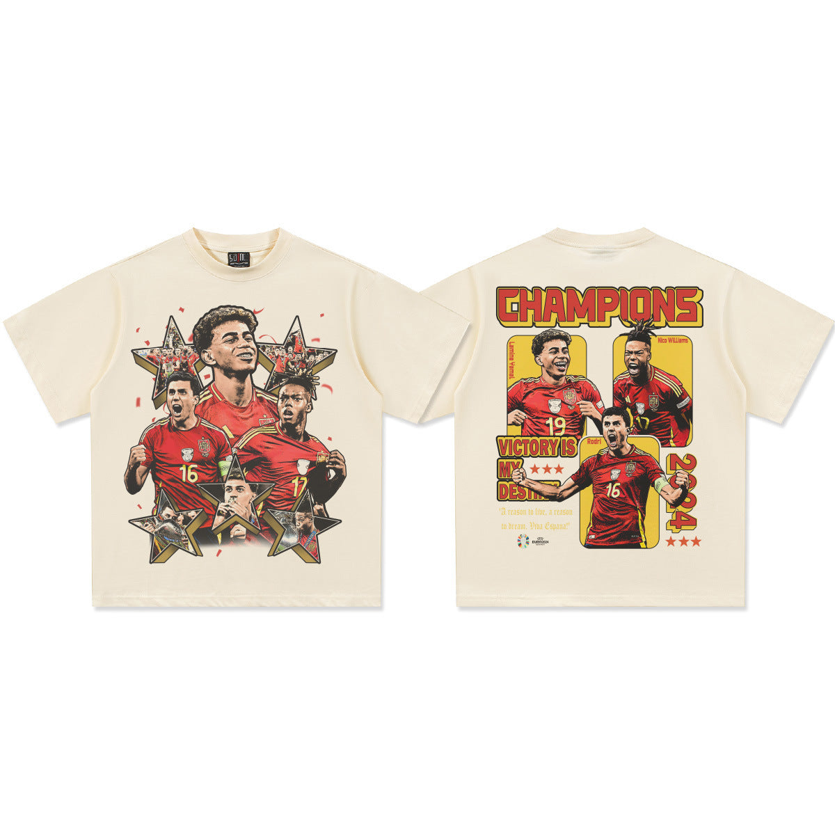 🏆⚽🔥2026 New Yamal T-Shirt: Retro, Heavyweight, 100% Cotton, Washed and Distressed, Small Neckline