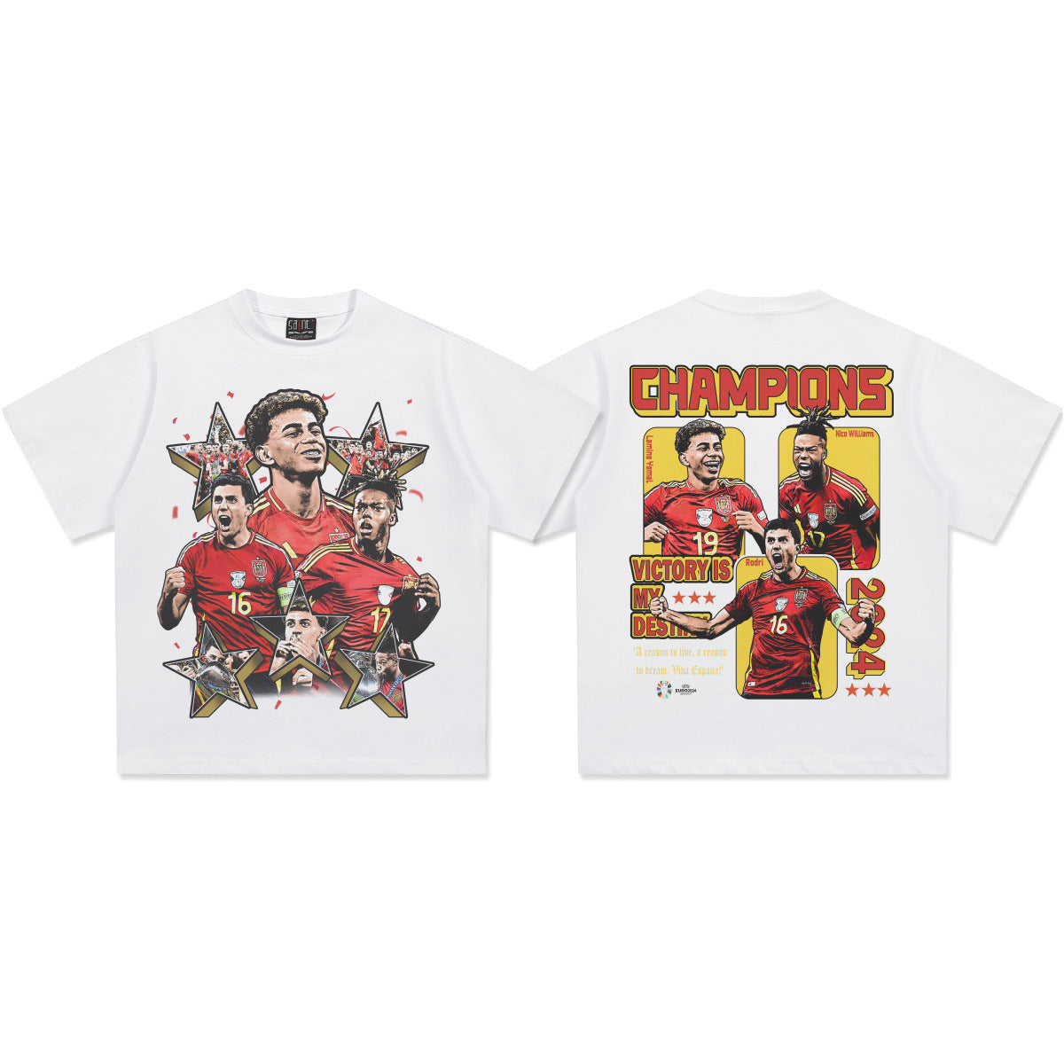 🏆⚽🔥2026 New Yamal T-Shirt: Retro, Heavyweight, 100% Cotton, Washed and Distressed, Small Neckline