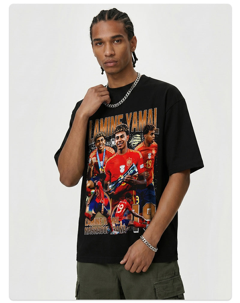 🏆⚽🔥2026 New Yamal Printed High-Street Washed Heavyweight 100% Cotton T-Shirts, Sweatshirts, and Hoodies