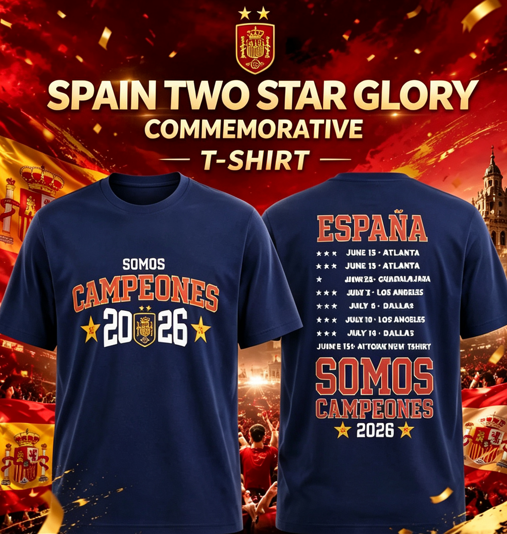 🏆⚽🔥 2026 World Cup: Spain Wins the Championship—Official Commemorative 100% Cotton Soccer T-Shirt
