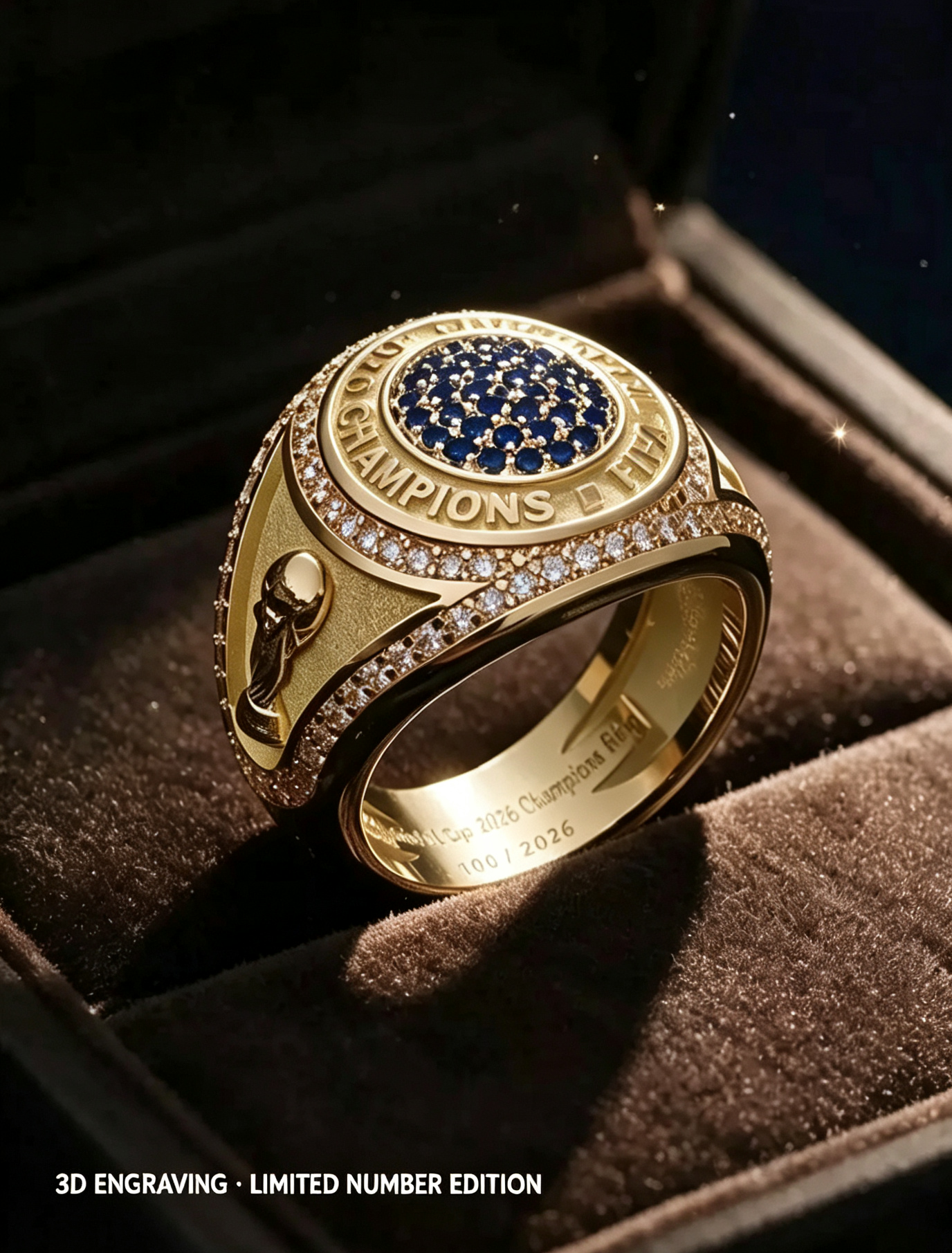 🏆⚽🔥 Crafted from copper alloy, the first-ever commemorative World Cup championship ring, featuring exquisite craftsmanship—a must-have collectible for soccer fans
