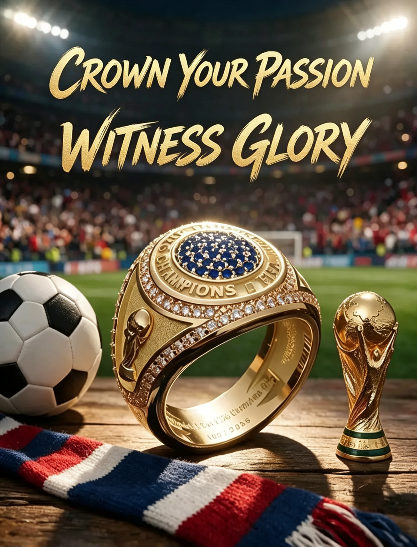 🏆⚽🔥 Crafted from copper alloy, the first-ever commemorative World Cup championship ring, featuring exquisite craftsmanship—a must-have collectible for soccer fans