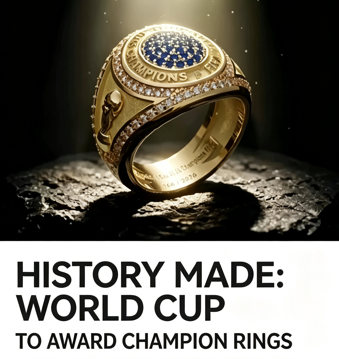 🏆⚽🔥 Crafted from copper alloy, the first-ever commemorative World Cup championship ring, featuring exquisite craftsmanship—a must-have collectible for soccer fans