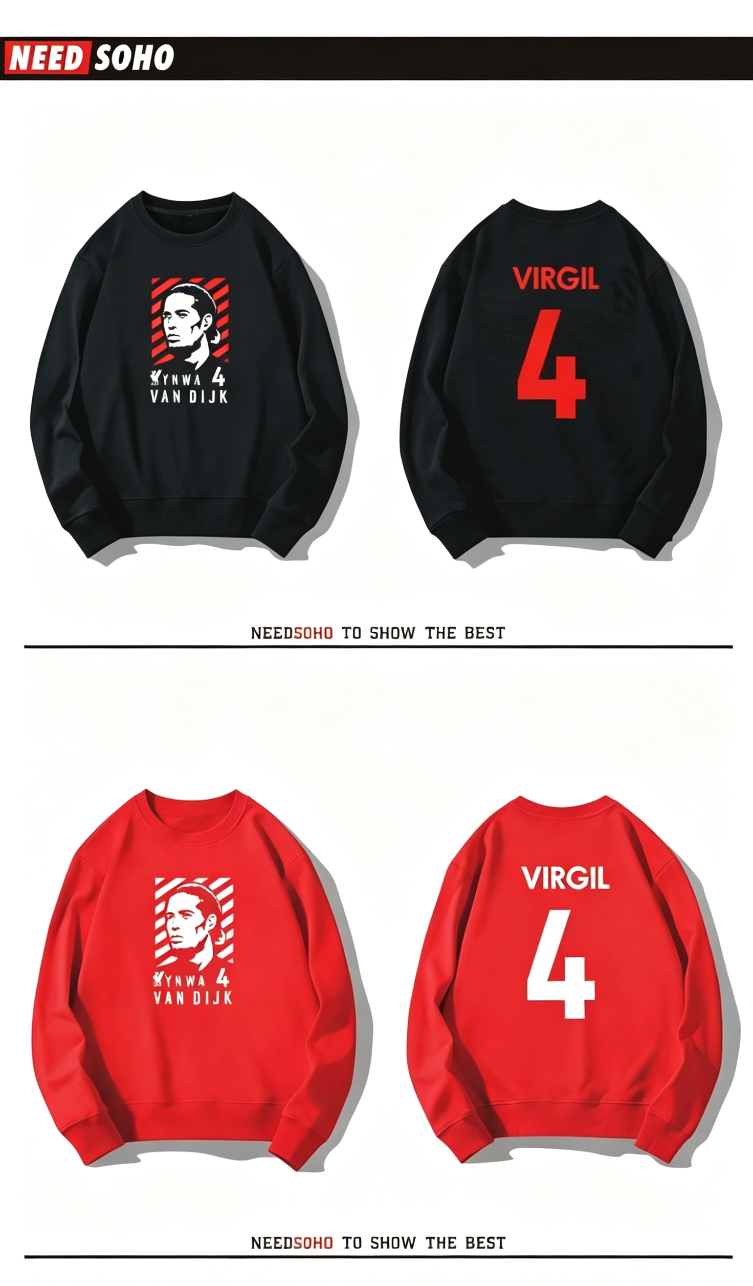 Liverpool No. 4 Van Dijk Crew Neck Sweatshirt
