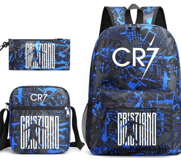 2026 New CR7 Soccer Youth Student Backpack 3-Piece Set