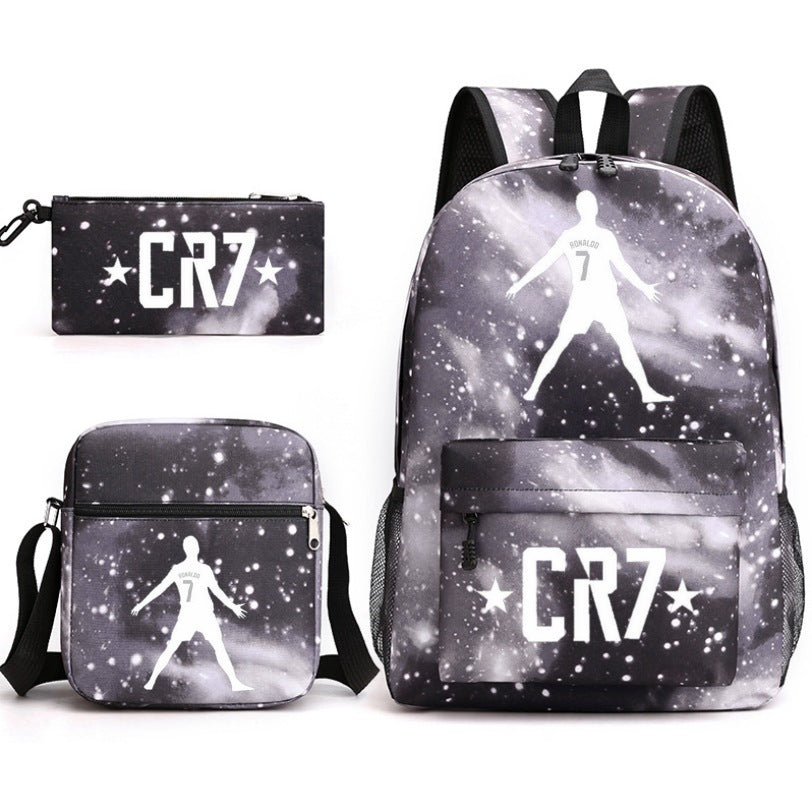 2026 New CR7 Soccer Youth Student Backpack 3-Piece Set