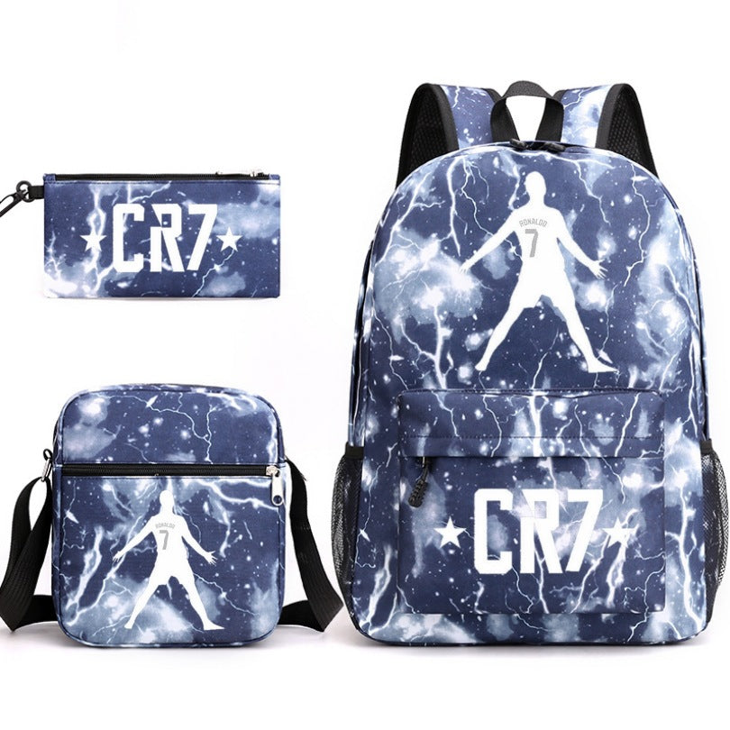 2026 New CR7 Soccer Youth Student Backpack 3-Piece Set