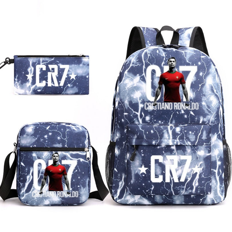 2026 New CR7 Soccer Youth Student Backpack 3-Piece Set