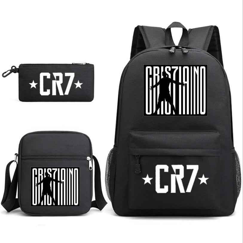 2026 New CR7 Soccer Youth Student Backpack 3-Piece Set