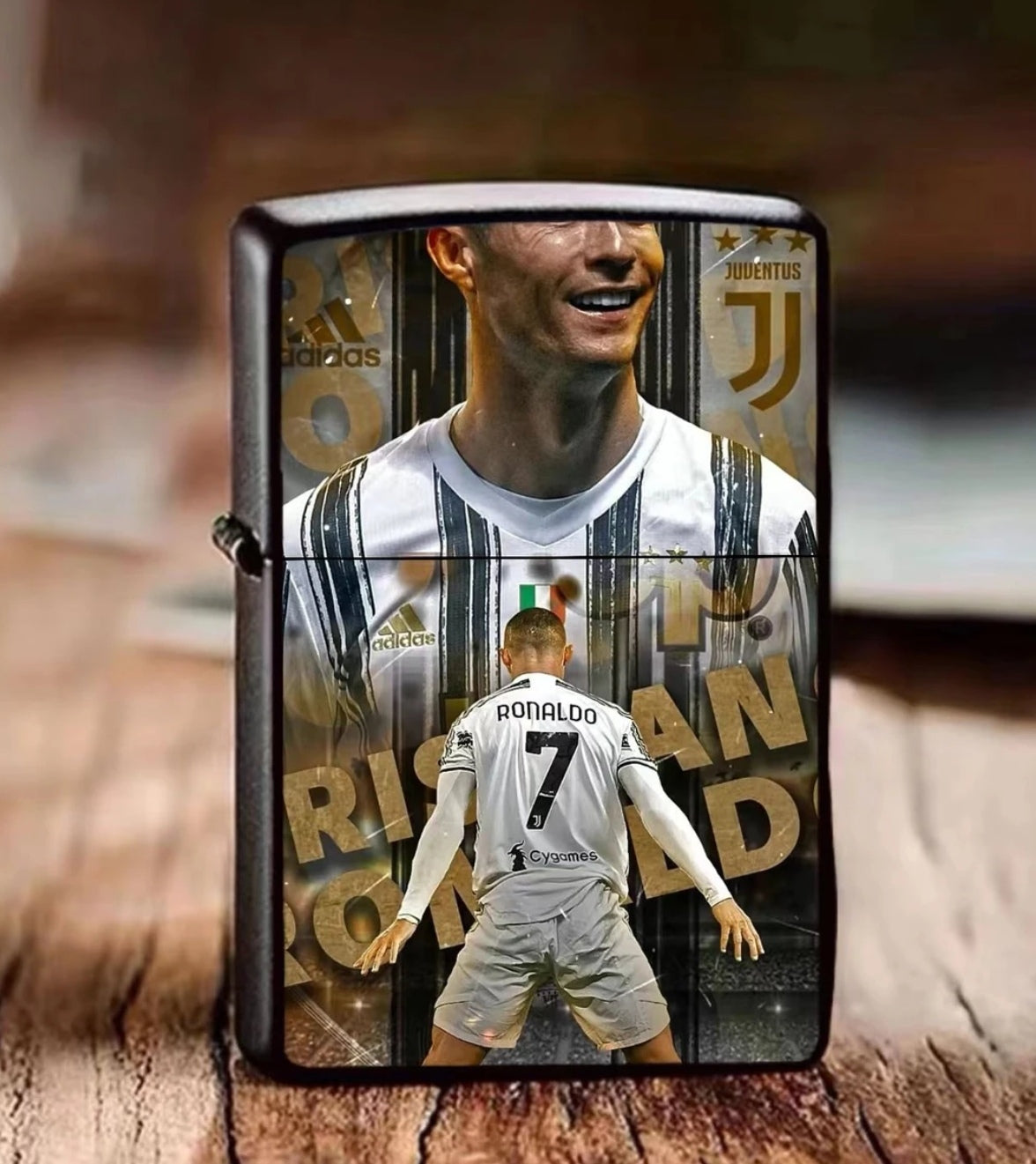 Cristiano Ronaldo Limited Edition Vintage Frosted Windproof Grinder Kerosene Lighter Commemorative Gift