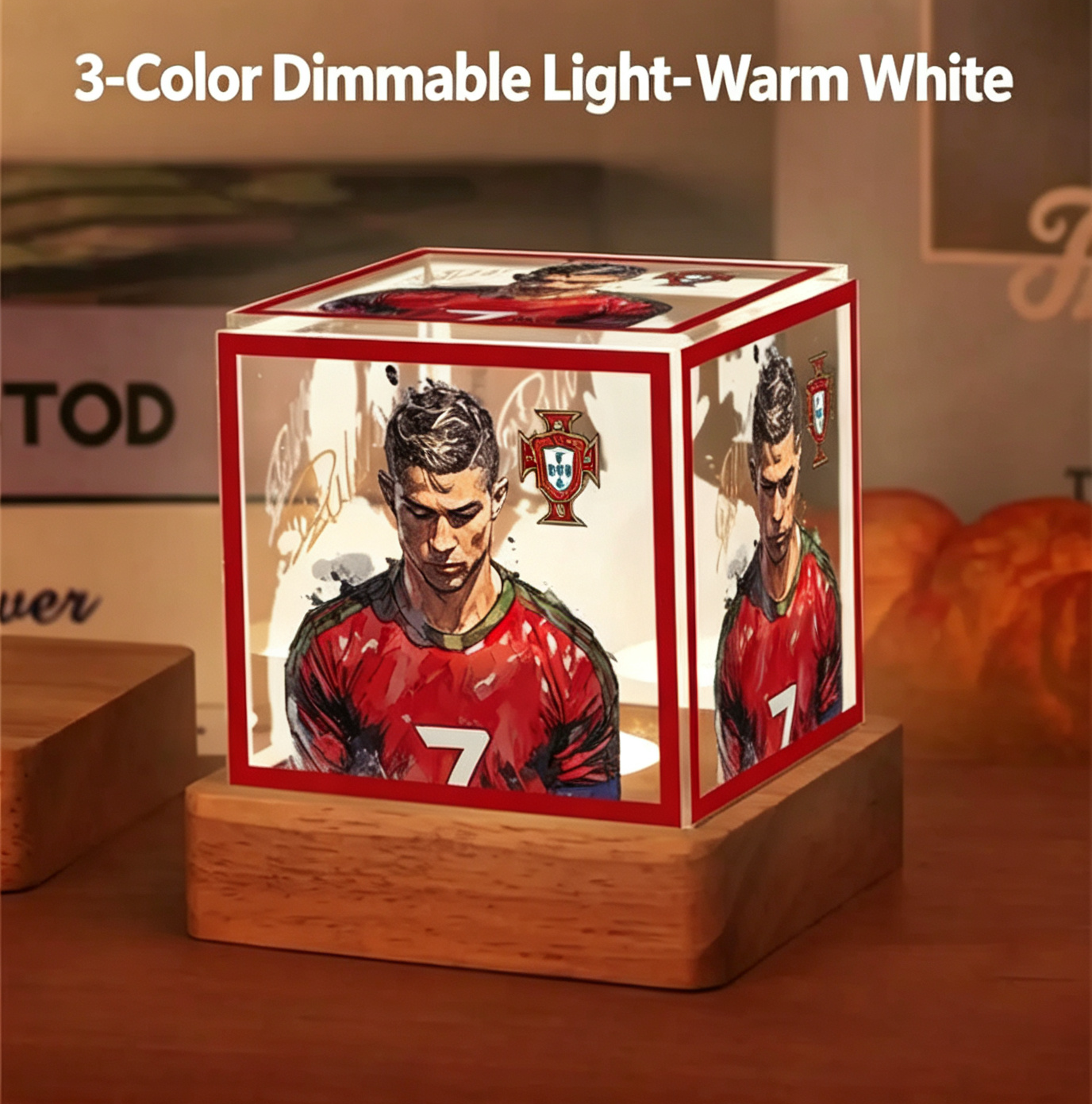 Cristiano Ronaldo Memorabilia Night Light, Fan-Made Soccer Merchandise, Creative Decorative Gifts and Ornaments