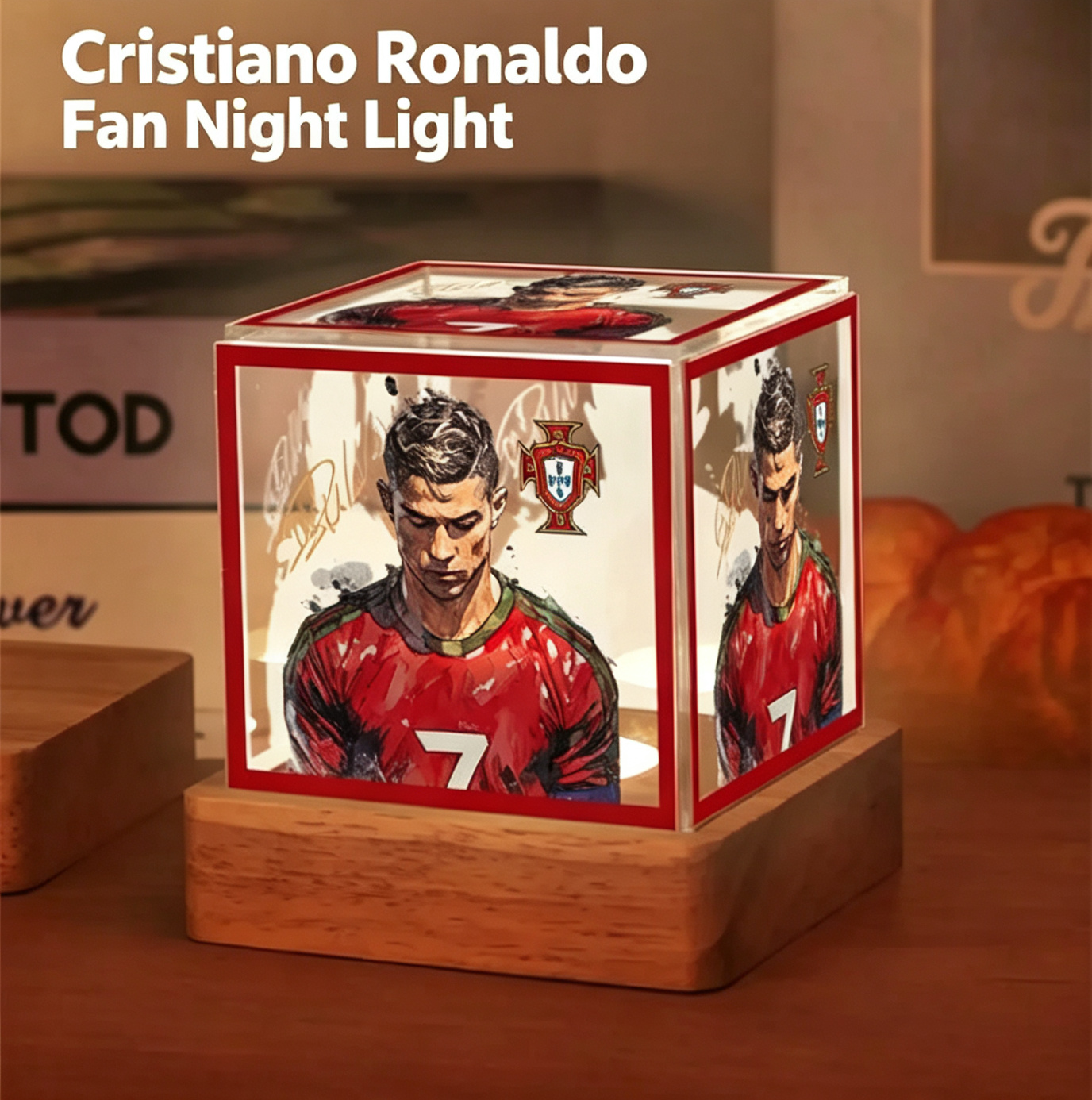 Cristiano Ronaldo Memorabilia Night Light, Fan-Made Soccer Merchandise, Creative Decorative Gifts and Ornaments