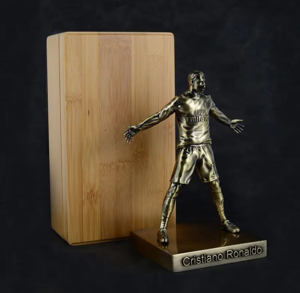 Portugal National Team Cristiano Ronaldo Goal Celebration Pose Bronze Statue Figurine—Decorative Gift
