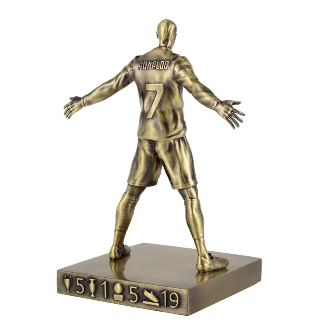 Portugal National Team Cristiano Ronaldo Goal Celebration Pose Bronze Statue Figurine—Decorative Gift