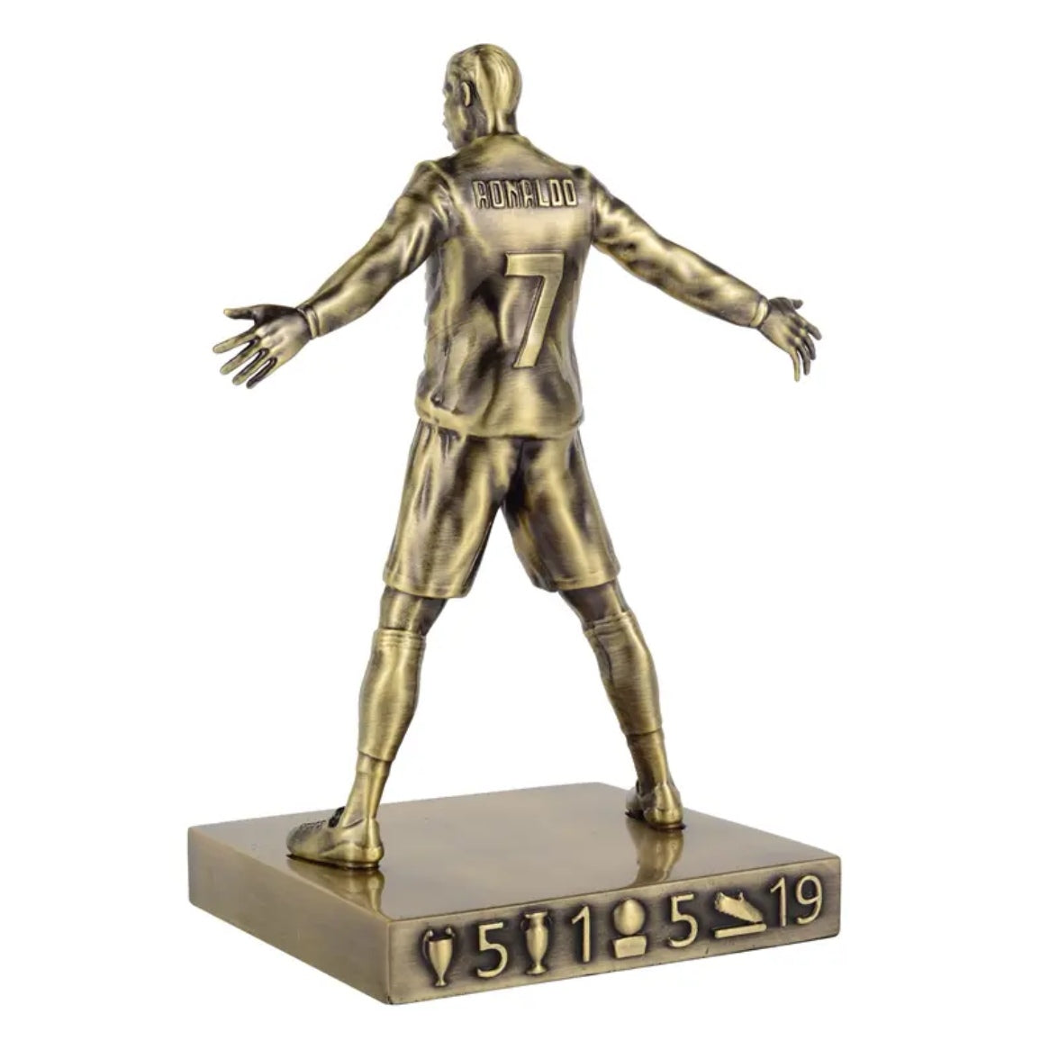 Portugal National Team Cristiano Ronaldo Goal Celebration Pose Bronze Statue Figurine—Decorative Gift