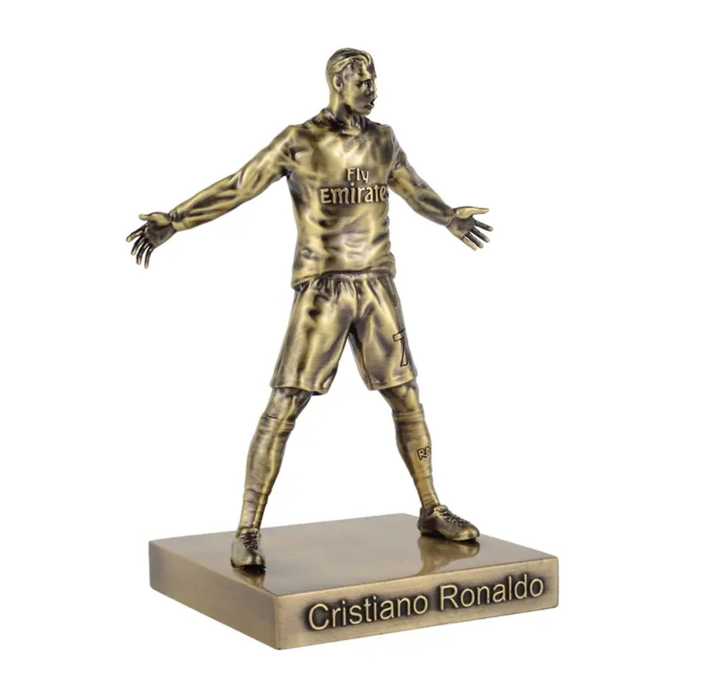 Portugal National Team Cristiano Ronaldo Goal Celebration Pose Bronze Statue Figurine—Decorative Gift
