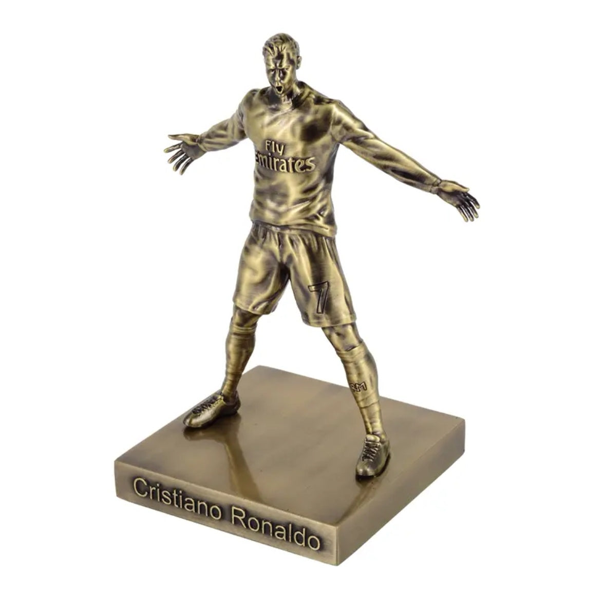 Portugal National Team Cristiano Ronaldo Goal Celebration Pose Bronze Statue Figurine—Decorative Gift