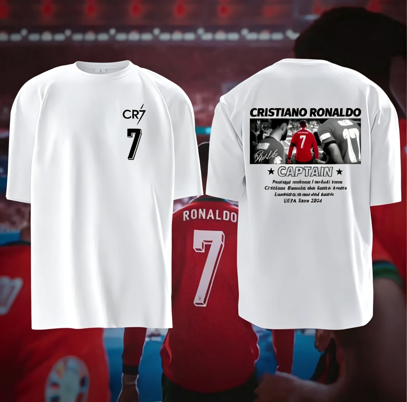 Euro 2020 Portugal Team Cristiano Ronaldo (CR7) Riyadh Short-Sleeve T-Shirt