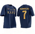 Riyadh Cristiano Ronaldo No. 7 Short-Sleeve T-Shirt with Gold Foil Embellishment