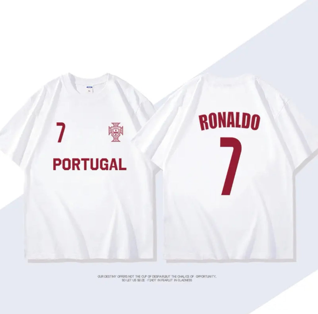 Summer Portugal Cristiano Ronaldo No. 7 Soccer Training 100% Cotton T-Shirt